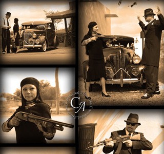 Bonnie & Clyde Historical Reenactment in Old County Jail in San Elizario, Texas
